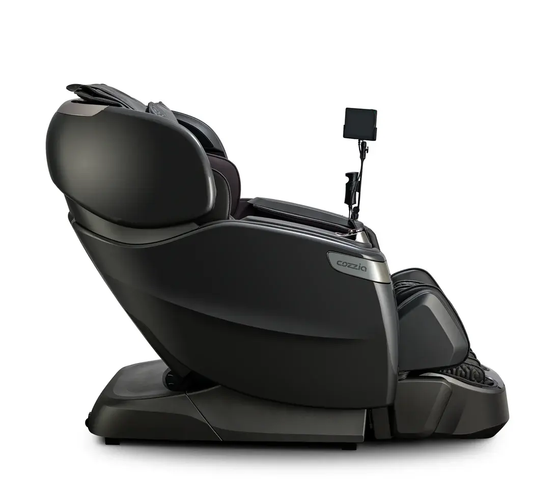 Black massage chair on a white background