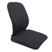 Black fabric seat cover on a white background