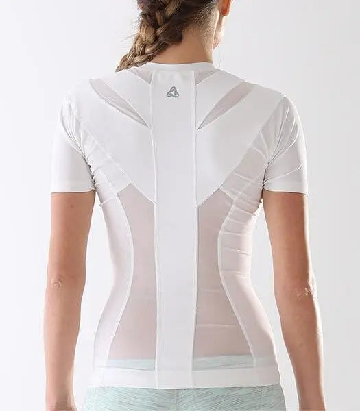 Back view of the Pullover Posture Shirt® in white