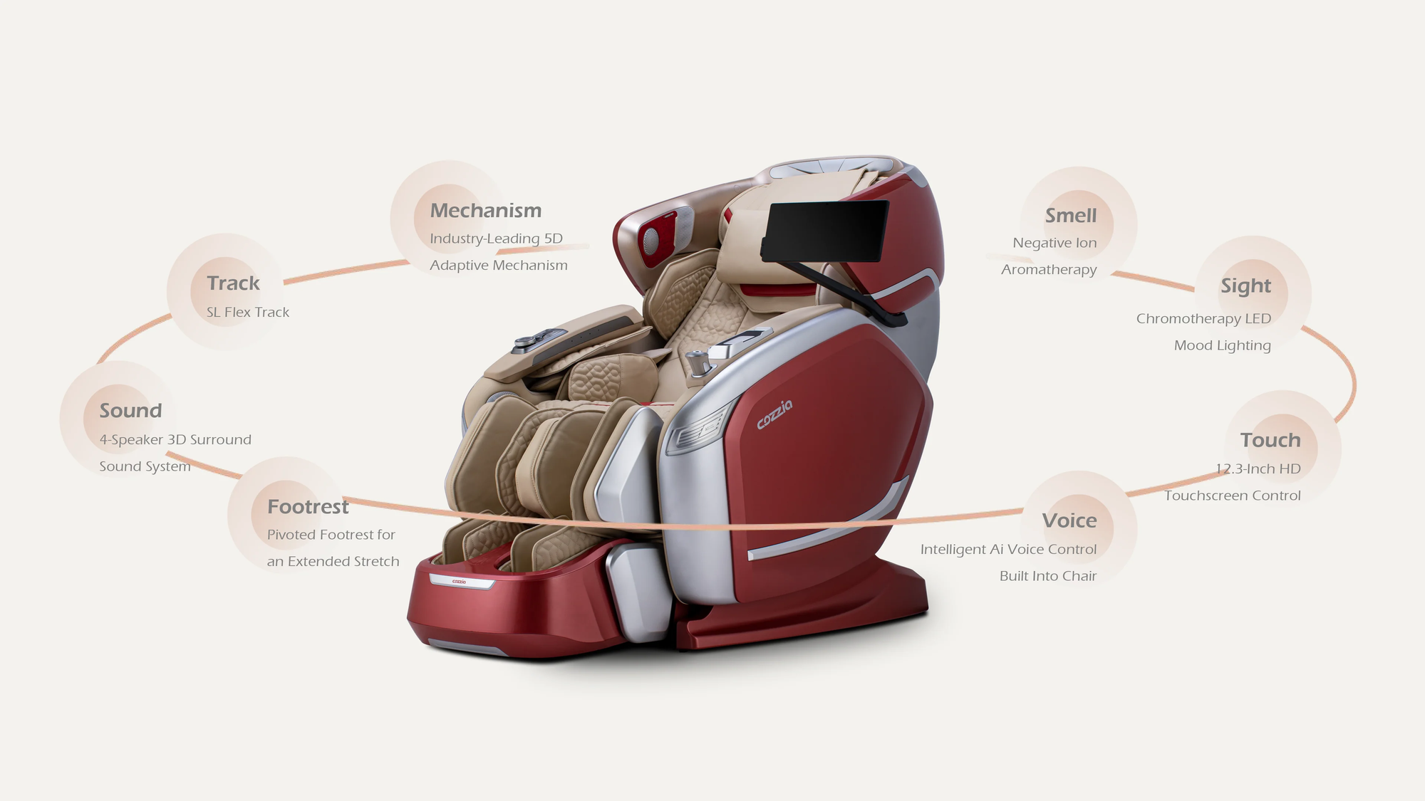 Quantum Massage Chair main features call out banner.