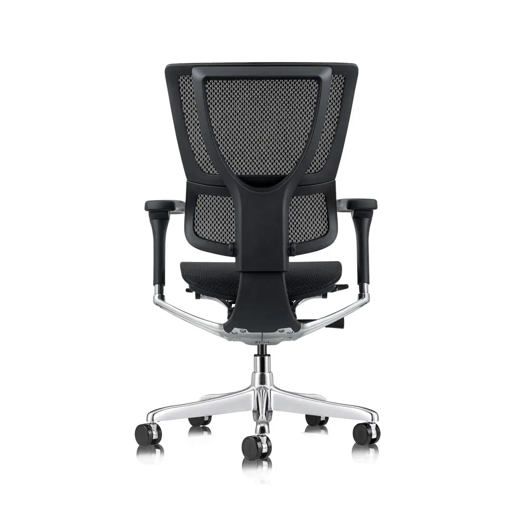 An image showcasing the rear of the RTB-Contour Flex LO Office Chair, featuring a breathable mesh backrest, set against a white backdrop.
