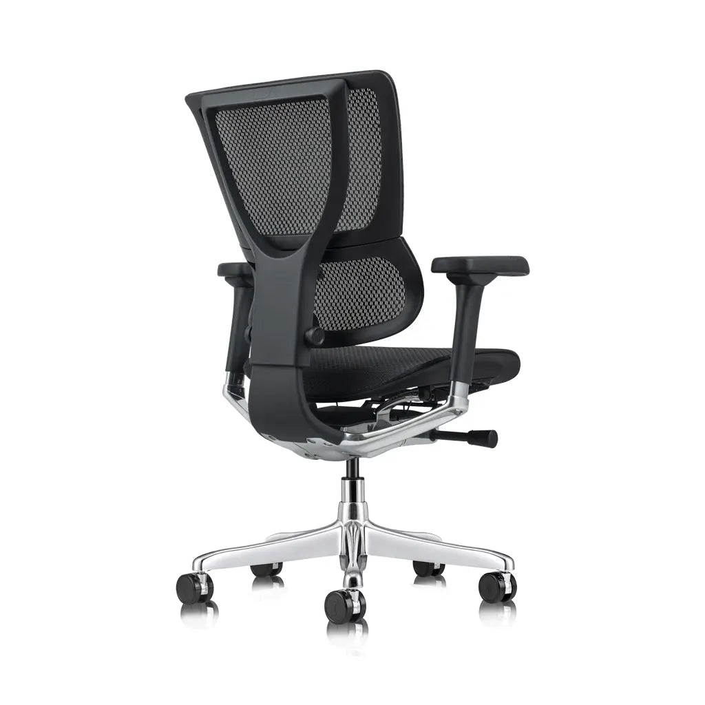 A lateral perspective of the RTB-Contour Flex LO Office Chair highlighting its lumbar support against a white backdrop.