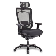 The RTB-Neo Tempur Pedic Office Chair features a contoured memory foam seat, adjustable armrests, lumbar support, and a customizable headrest for enhanced comfort.