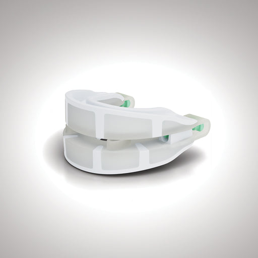 A close up on the SnoreLogic Anti-Snoring Mouthpiece.