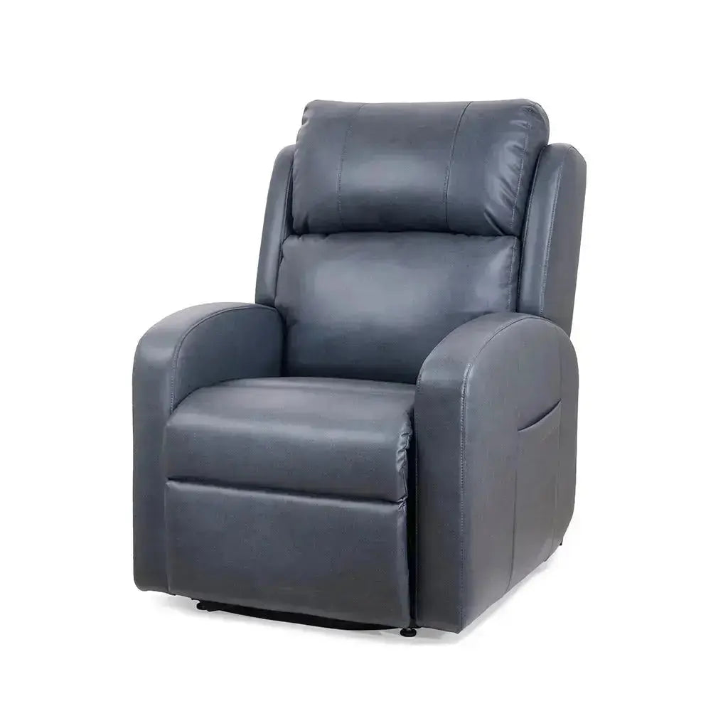Sunrise PR134 Zero Gravity Lift Recliner in upright position with footrest closed, shown in a modern living room