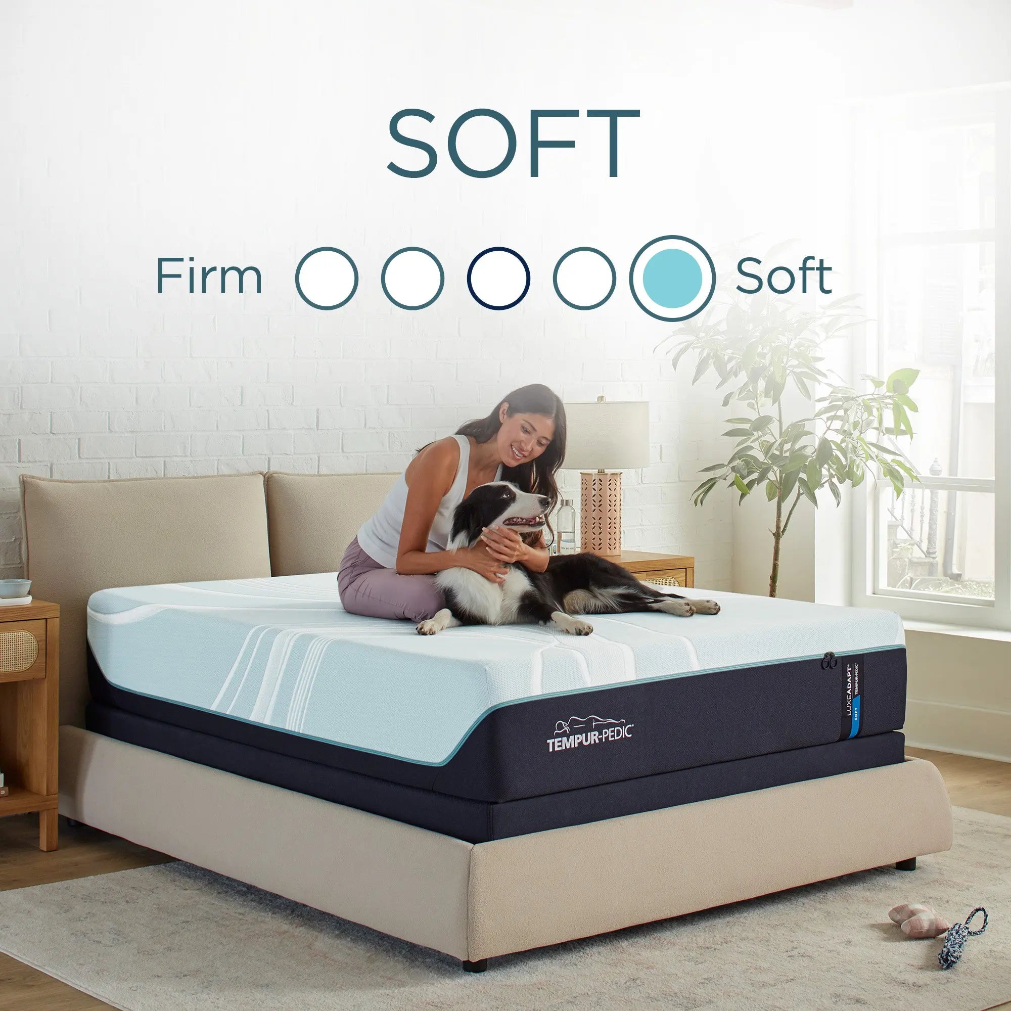 TEMPUR-PEDIC LuxeADAPT Soft クイーンサイズマットレスと電動フレーム Tempur-Pedic TEMPUR-LuxeAdapt Soft Mattress | Relax The Back