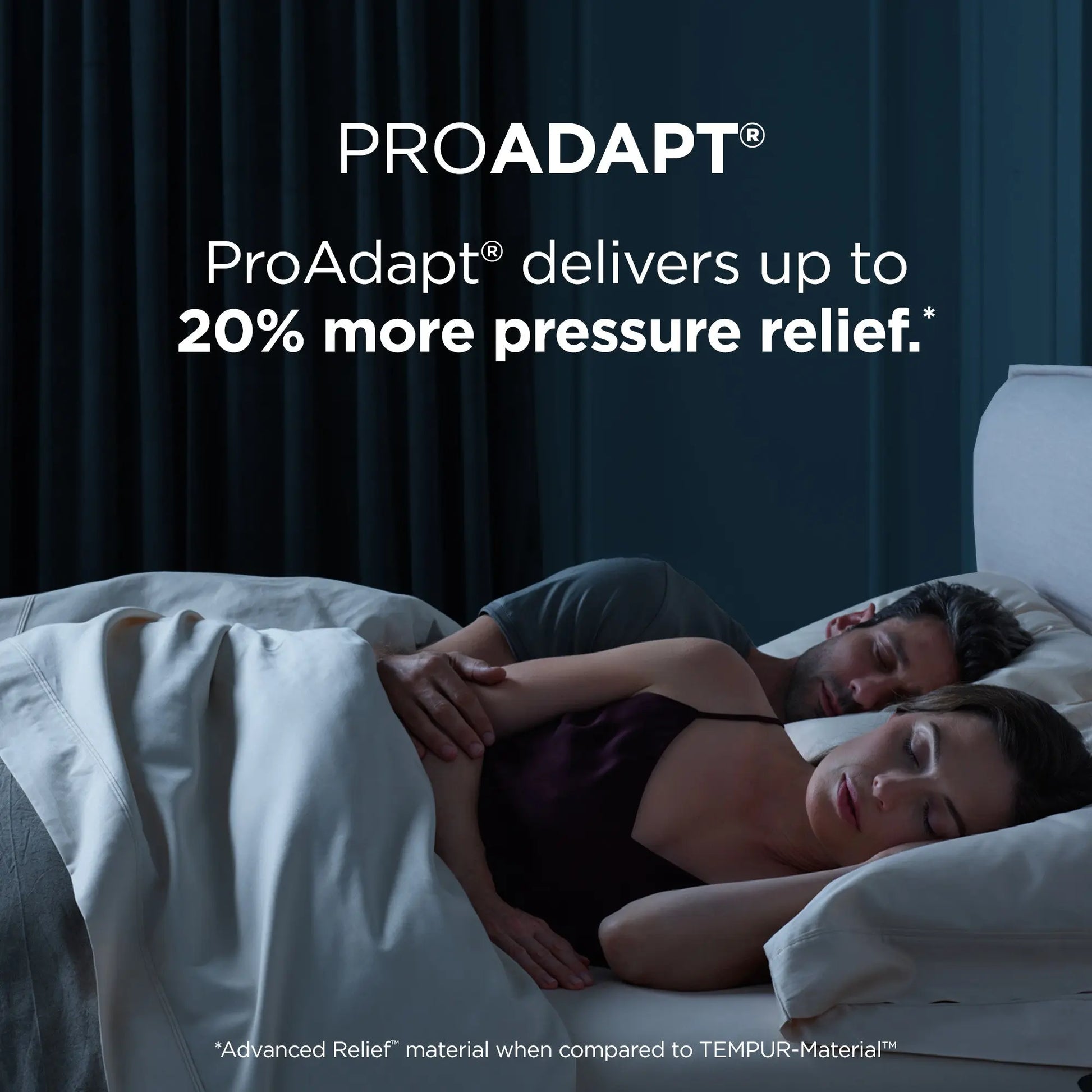 A man and a woman sleeping on the TEMPUR-ProAdapt® 12" Soft Mattress 