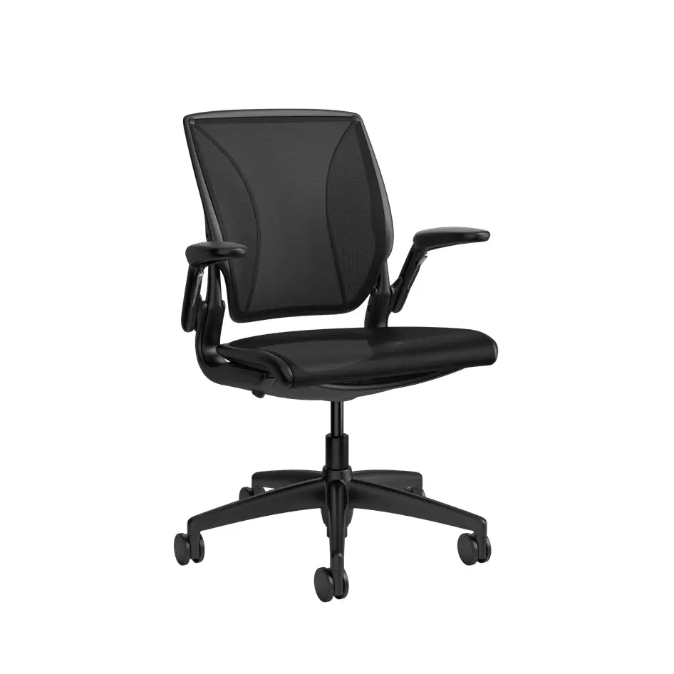Black office chair on a white background