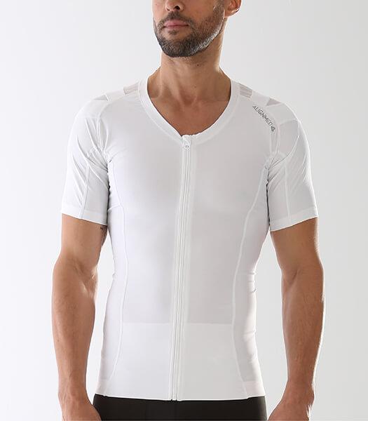 Mens Zip-Up Posture Shirt® in white