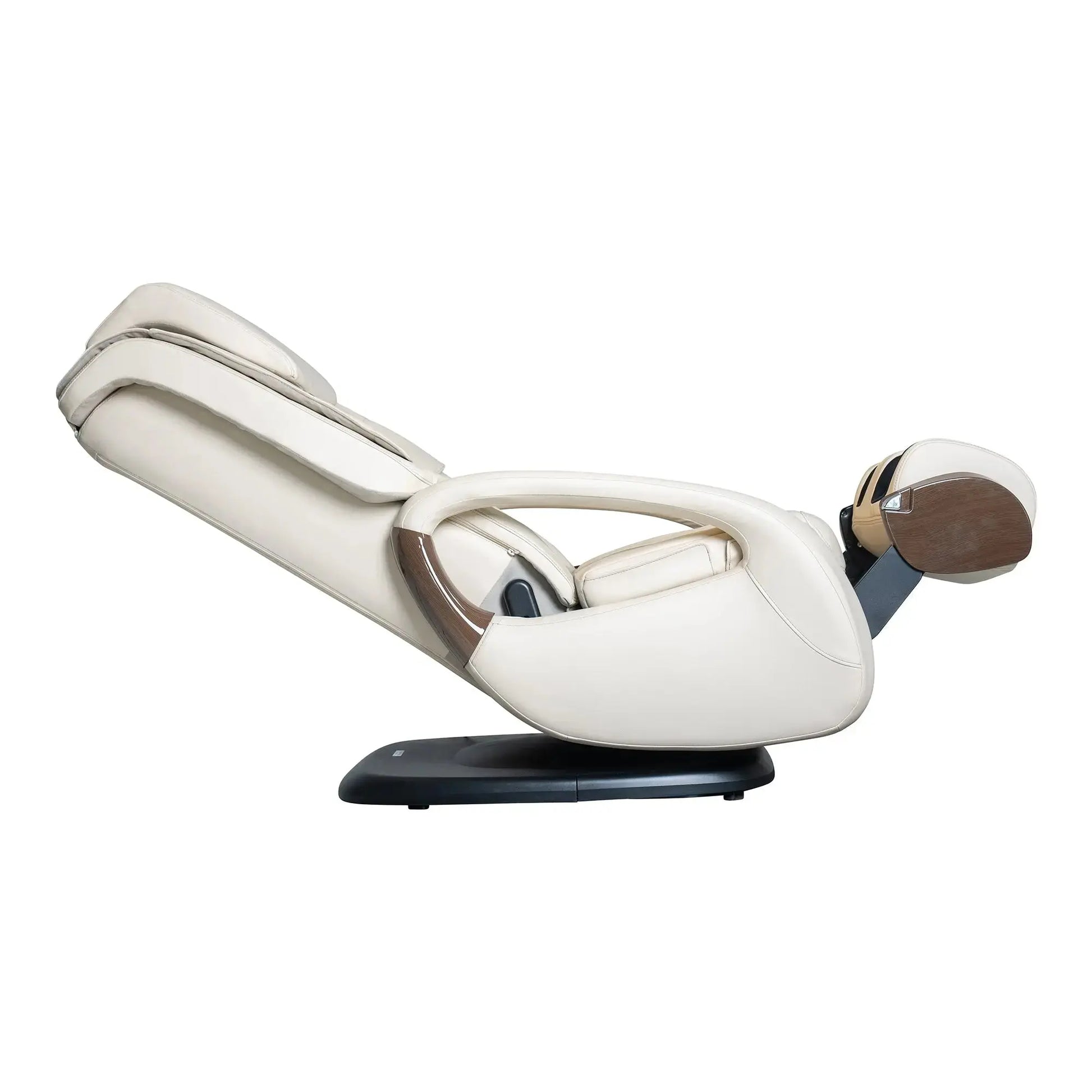 A side view of the WholeBody® 8.0 Massage Chair reclined with the Foot and Calf Massager with CirQlation® extended
