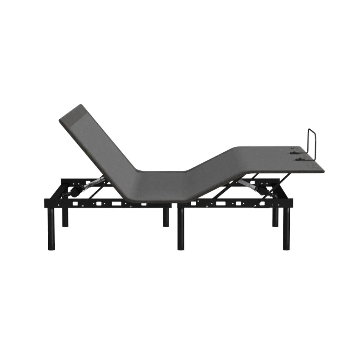 Black adjustable bed on a white background
