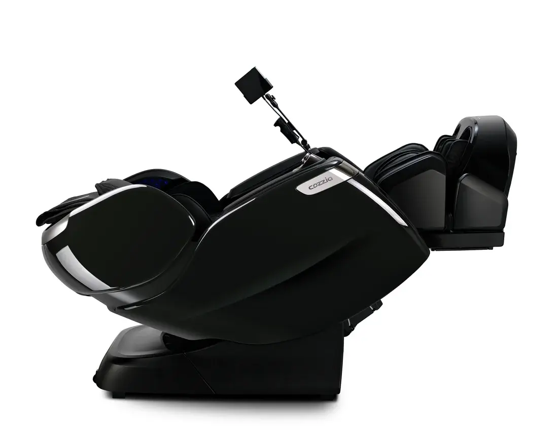 Black massage chair on a white background