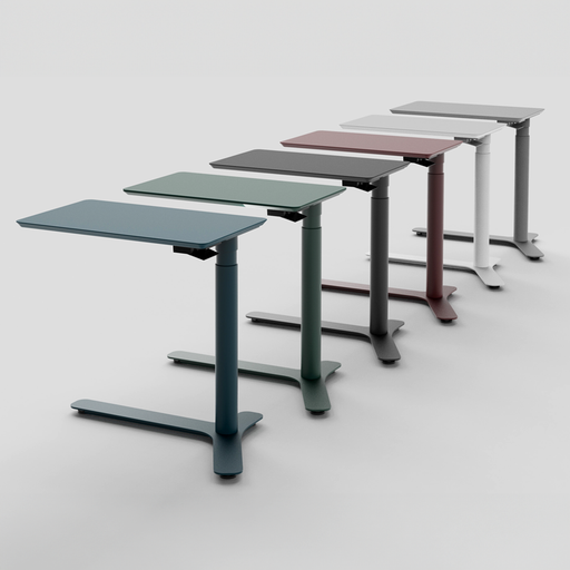 Float Mini Desk color line up from blue, green, slate, burgundy, white and silver.