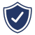 Dark blue warranty shield icon
