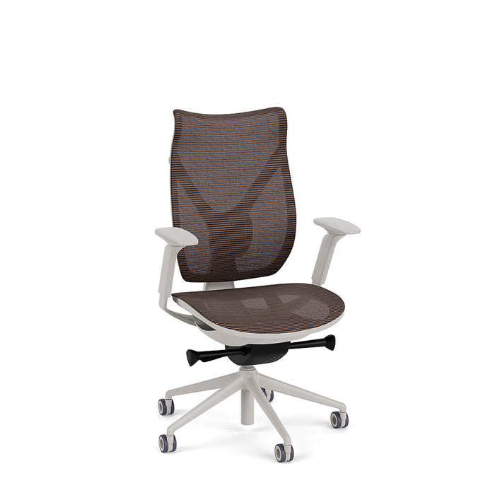 Onda Mid Back Office Chair by Via Seating in a grey frame with copper mesh