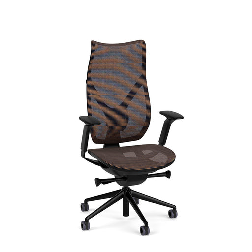 Onda High Back Office Chair by Via Seating in a black frame with copper mesh