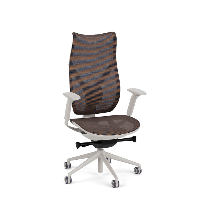 Onda High Back Office Chair by Via Seating in a grey frame with copper mesh