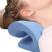 A lady resting her neck on the Chiro Pro Neck Support.