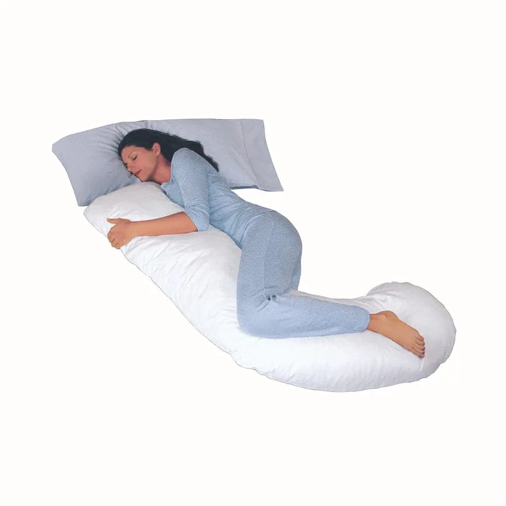 ErgoLoft Full Body Pillow being used by a woman