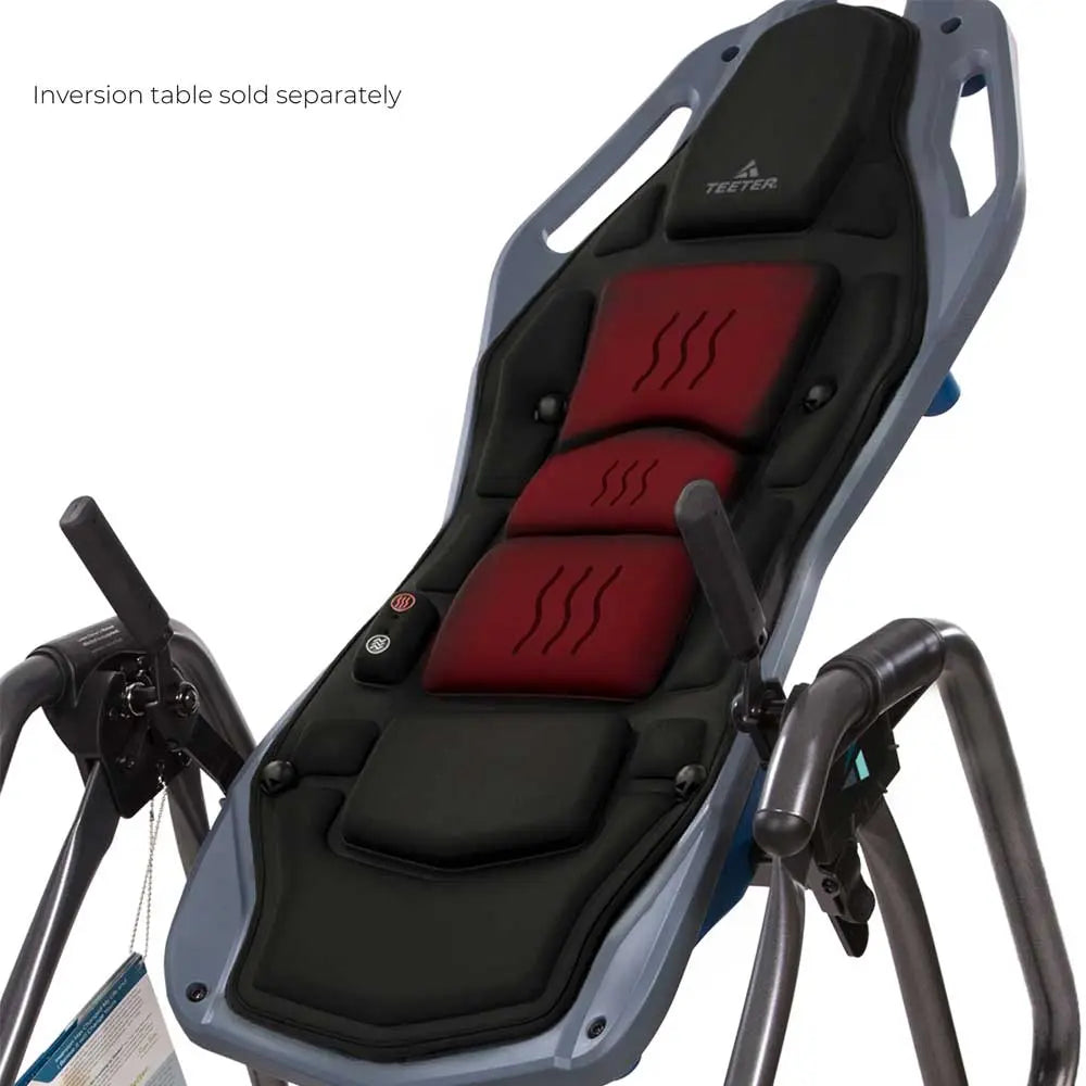 Teeter FitSpine Heat and Vibration Comfort Cushion in black, designed for use with inversion the FitSpine Inversion Table.