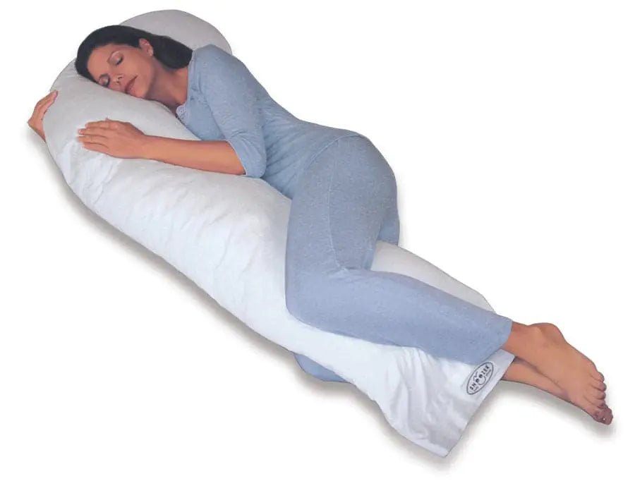 Women sleeping on top of the Full Body Pillowcase