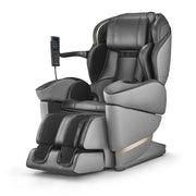 A lateral perspective of the black JP3000 Massage chair featuring the foot massager in a lowered position.