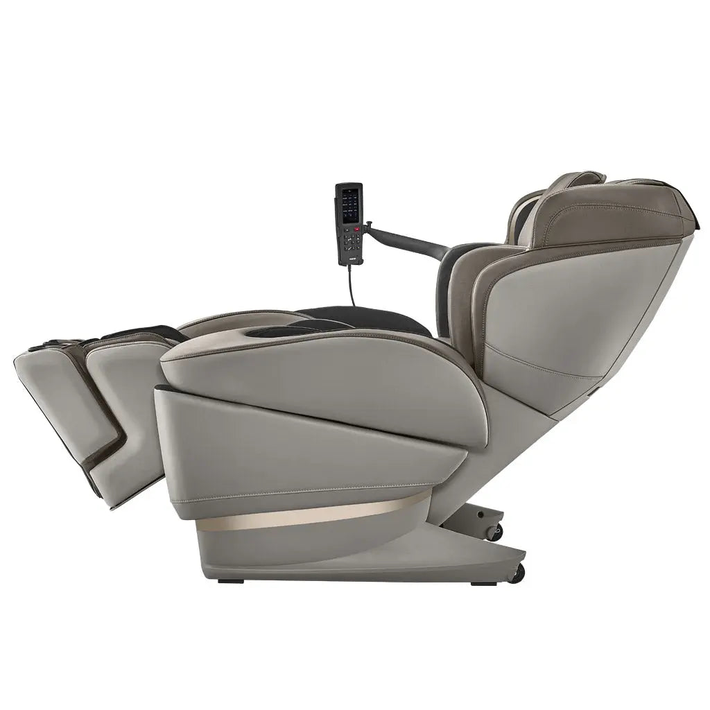 A side view of the JP3000 Massage Chair, featuring the foot massager extended in brown.