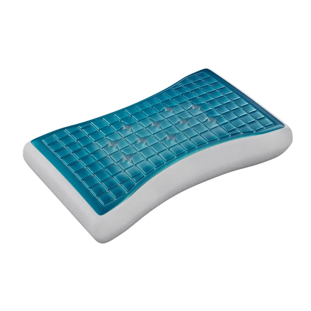 The Lab Pillow by Technogel® is displayed in its thick form, revealing the internal gel material
