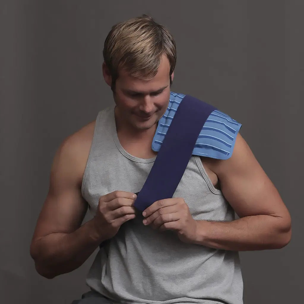 Man using the ProtoCold Reusable Cold Therapy Pads