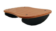 A lateral perspective of the Cherry-colored Rock-N-Stop Footrest, available in a small size