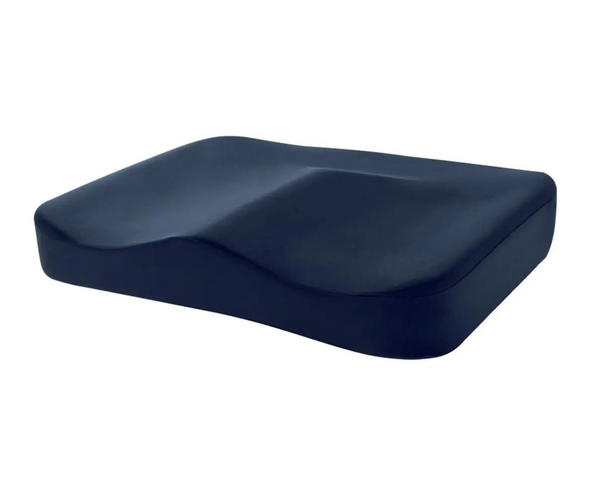 Top view of the SeatCushion by Tempur-Pedic® in navy blue shown on a white background.