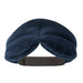 Front facing view of the velvet navy blue Tempur Pedic Sleep Mask with a white background