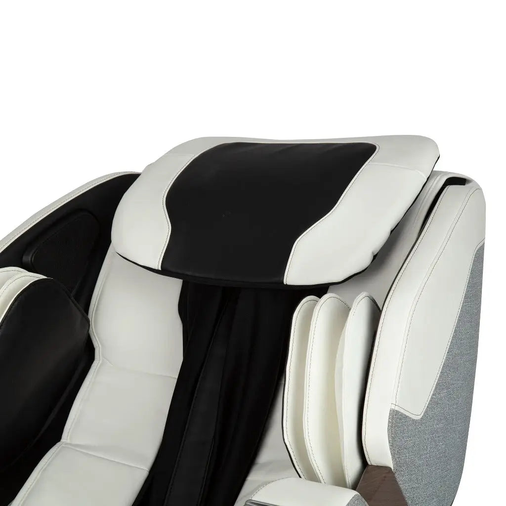 A view of the head pillow in the down position on the WholeBody® ROVE Massage Chair by Human Touch® on a white background