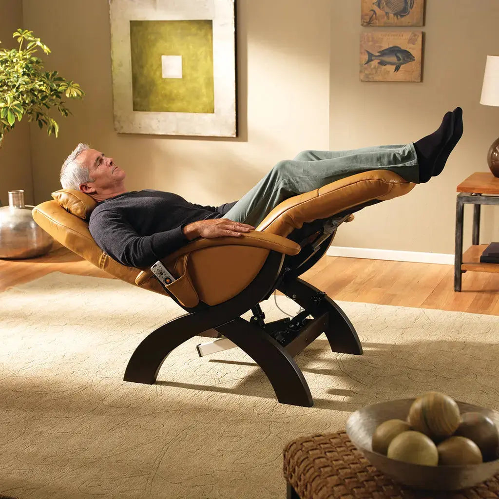 Man reclined back in the X-Chair Zero Gravity Recliner 3.0 in a living room