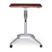 Front view of the X-Table Mobile Height Adjustable Desk by X-Chair in cherry