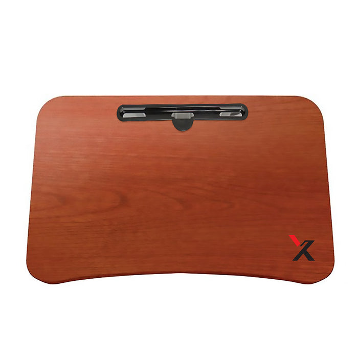 Top view of the X-Table Mobile Height Adjustable Desk by X-Chair in cherry