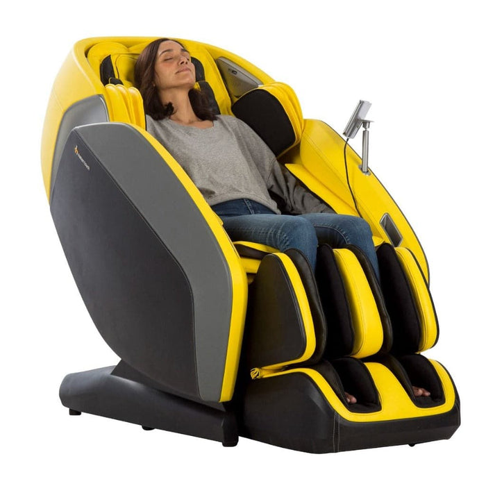 A woman sitting in the Certus Massage Chair by Human Touch