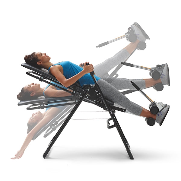 Shadows representing different positions of the  Mastercare Back-A-Traction Inversion Table